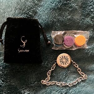 Shovan Silver aromatherapy Bracelet with Interchangeable Pads